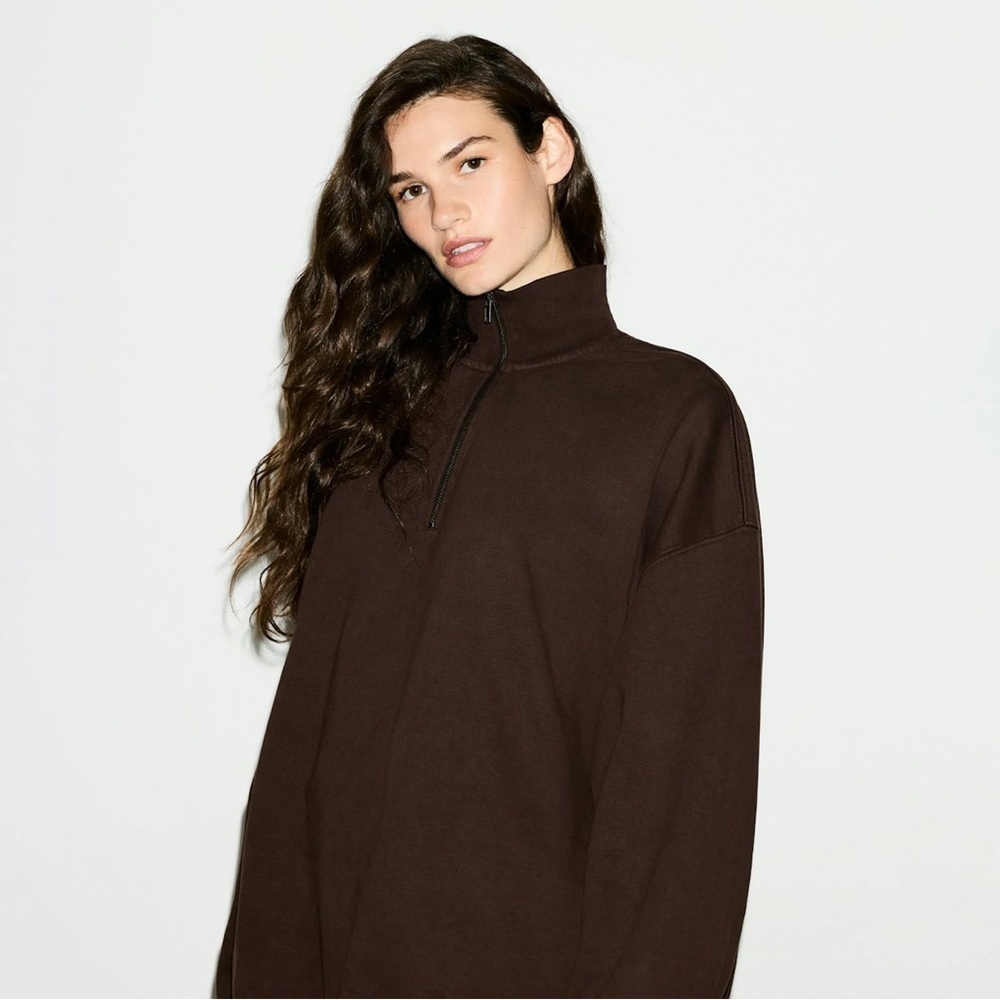 NWT Skims Boyfriend Fleece Espresso Oversized Hoodie Size Small